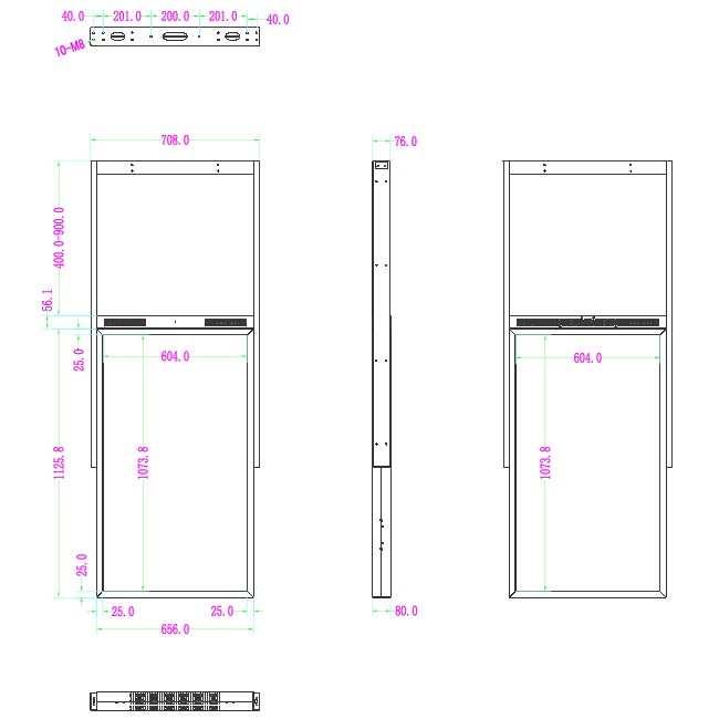 49寸雙面櫥窗機(jī)尺寸圖